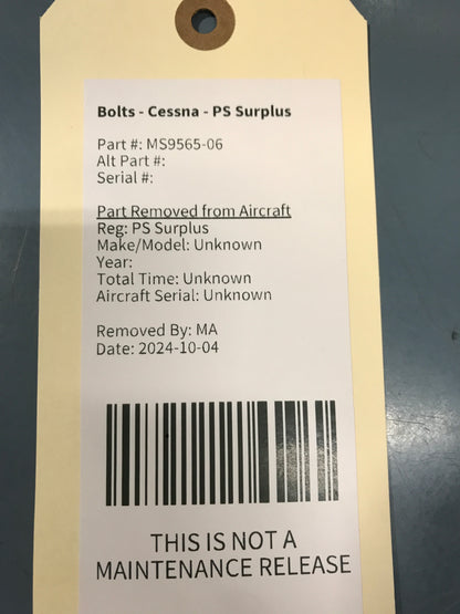 Bolts - Cessna - PS Surplus