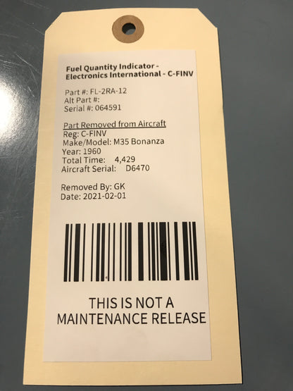 Fuel Quantity Indicator - Electronics International - C-FINV