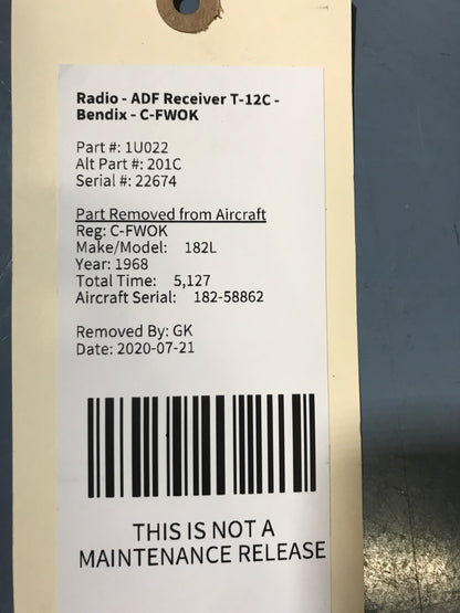 Radio - ADF Receiver T-12C - Bendix - C-FWOK