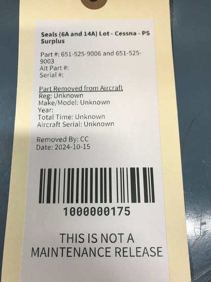 Seals (6A and 14A) - Cessna - PS Surplus