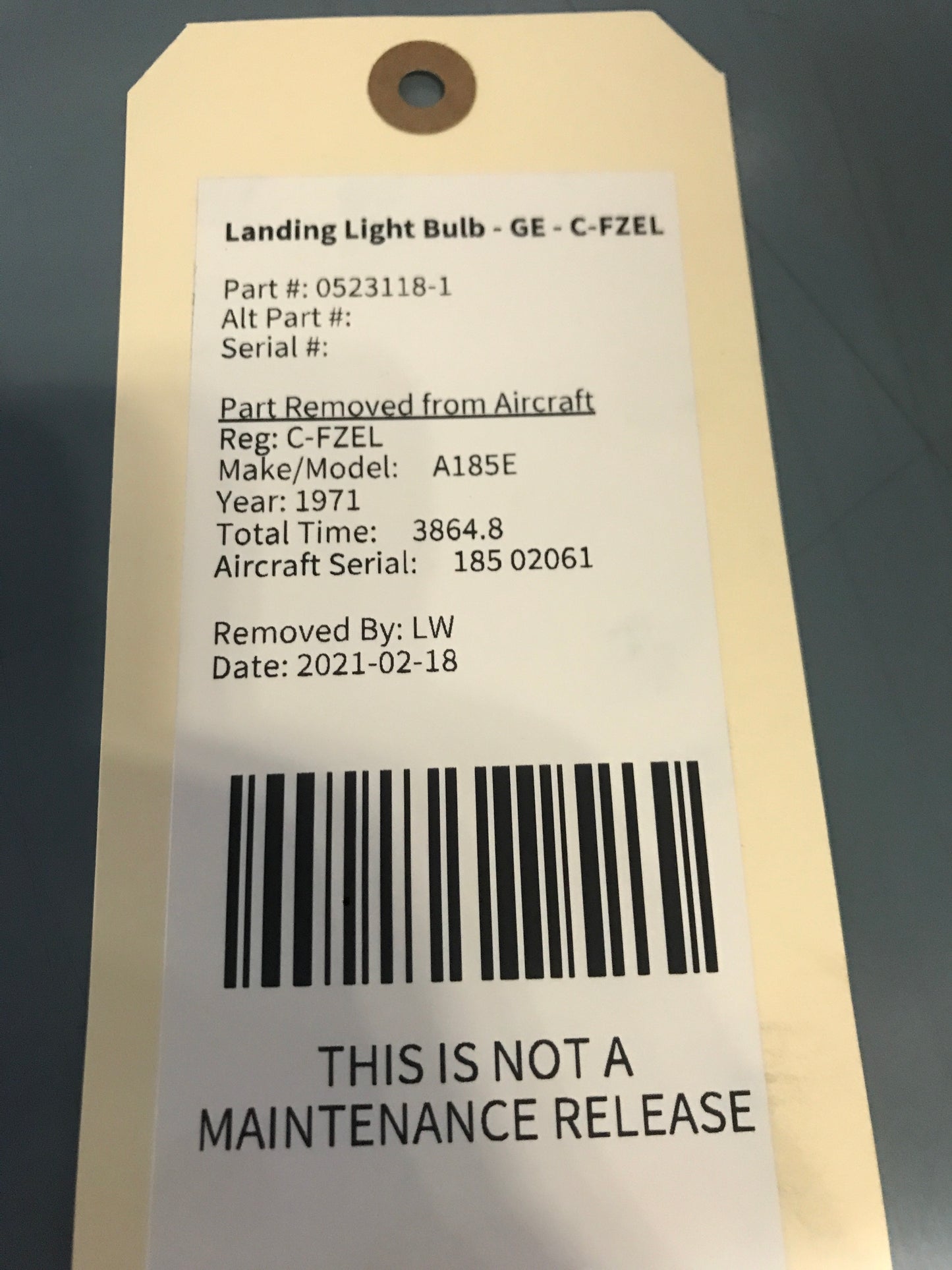 Landing Light Bulb - GE - C-FZEL