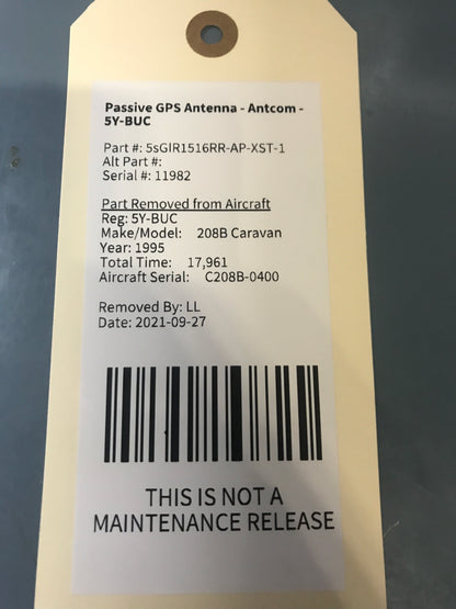 Passive GPS Antenna - Antcom - 5Y-BUC