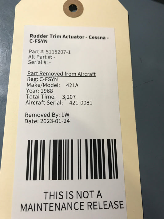 Rudder Trim Actuator - Cessna - C-FSYN