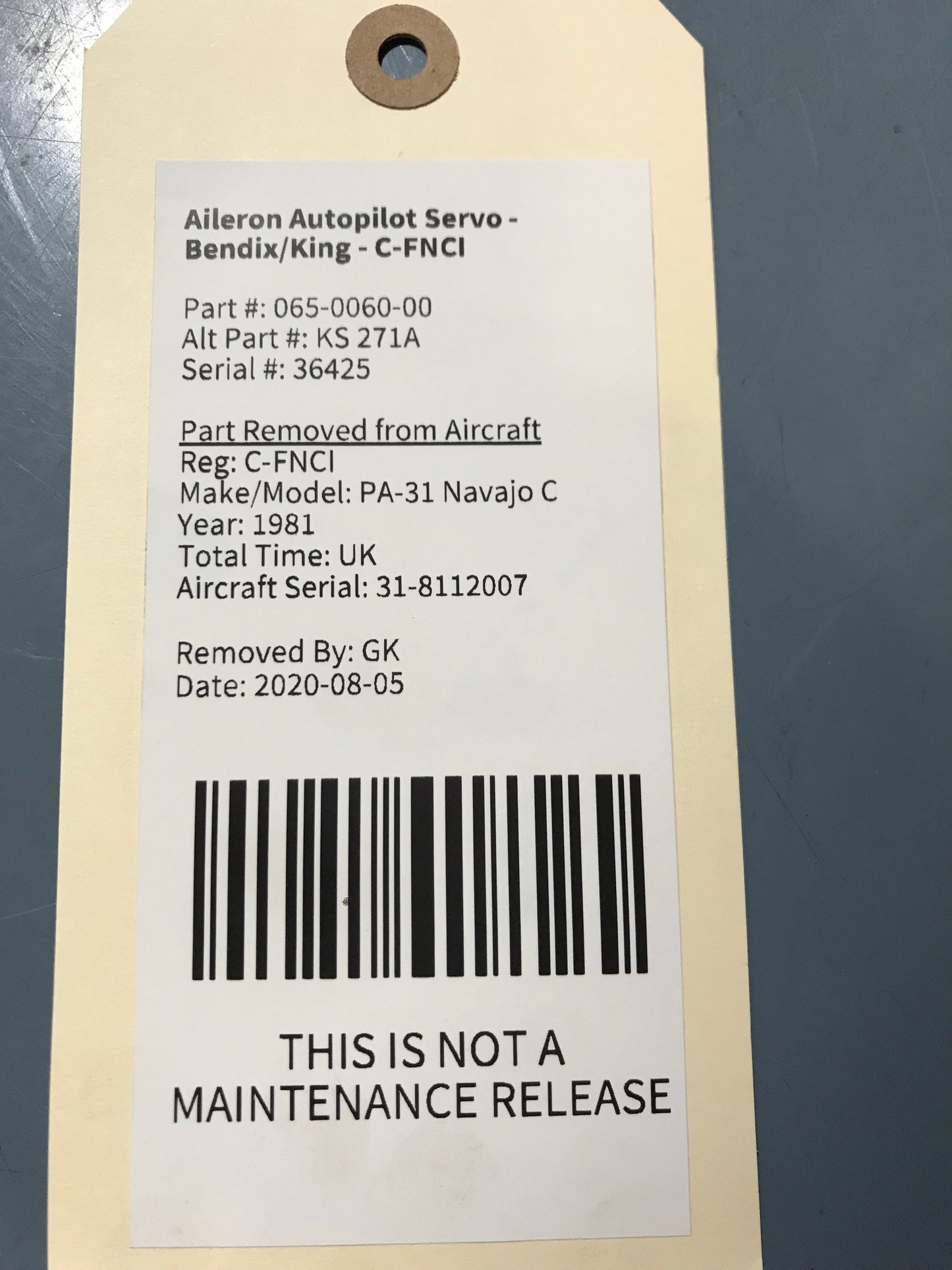 Aileron Autopilot Servo - Bendix/King - C-FNCI