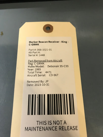 Marker Beacon Receiver - King - C-GRMK