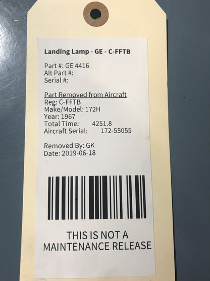 Landing Lamp - GE - C-FFTB