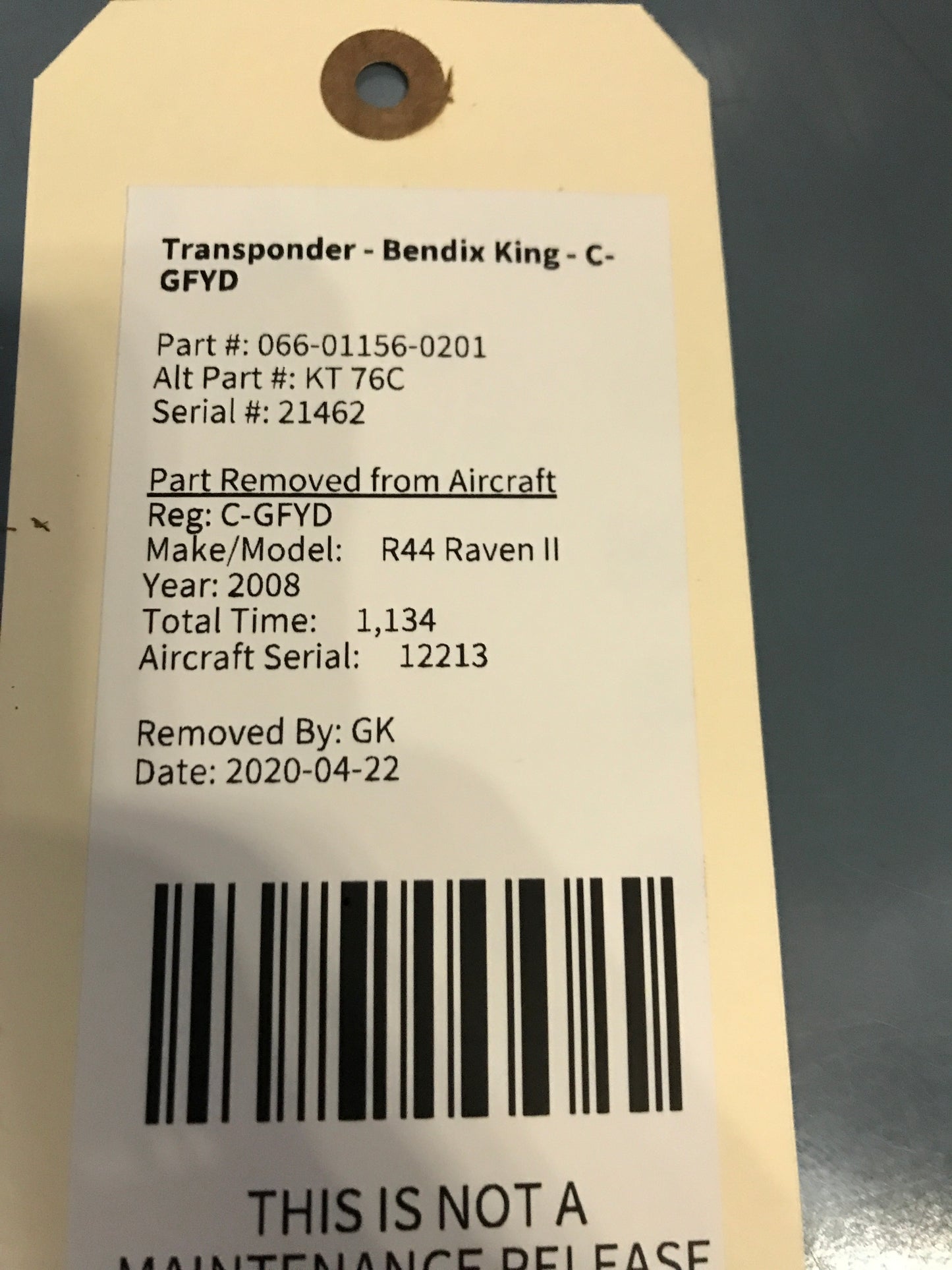 Transponder - Bendix King - C-GFYD