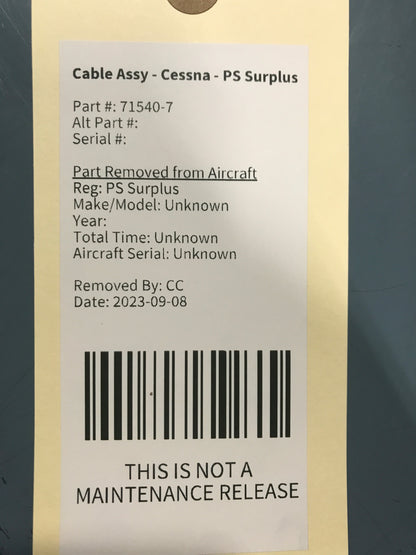 Cable Assy - Cessna - PS Surplus