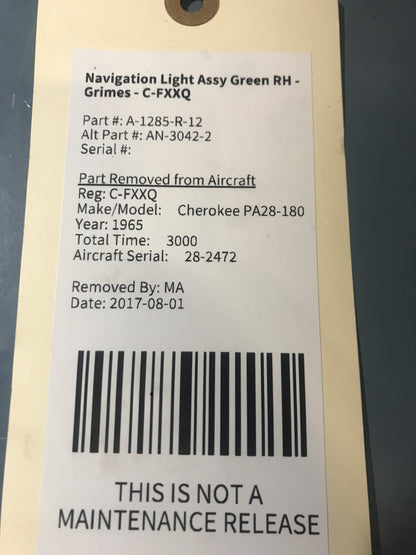 Navigation Light Assy Green RH - Grimes - C-FXXQ