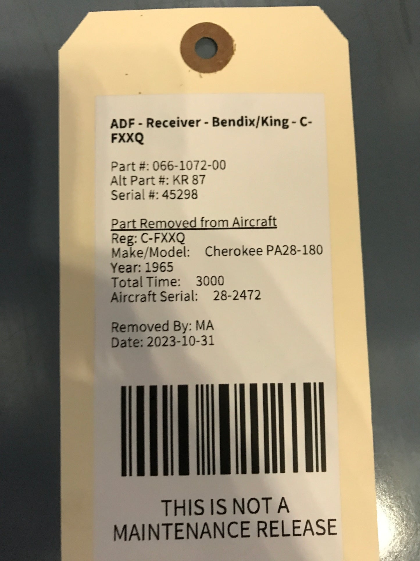 ADF - Receiver - Bendix/King - C-FXXQ