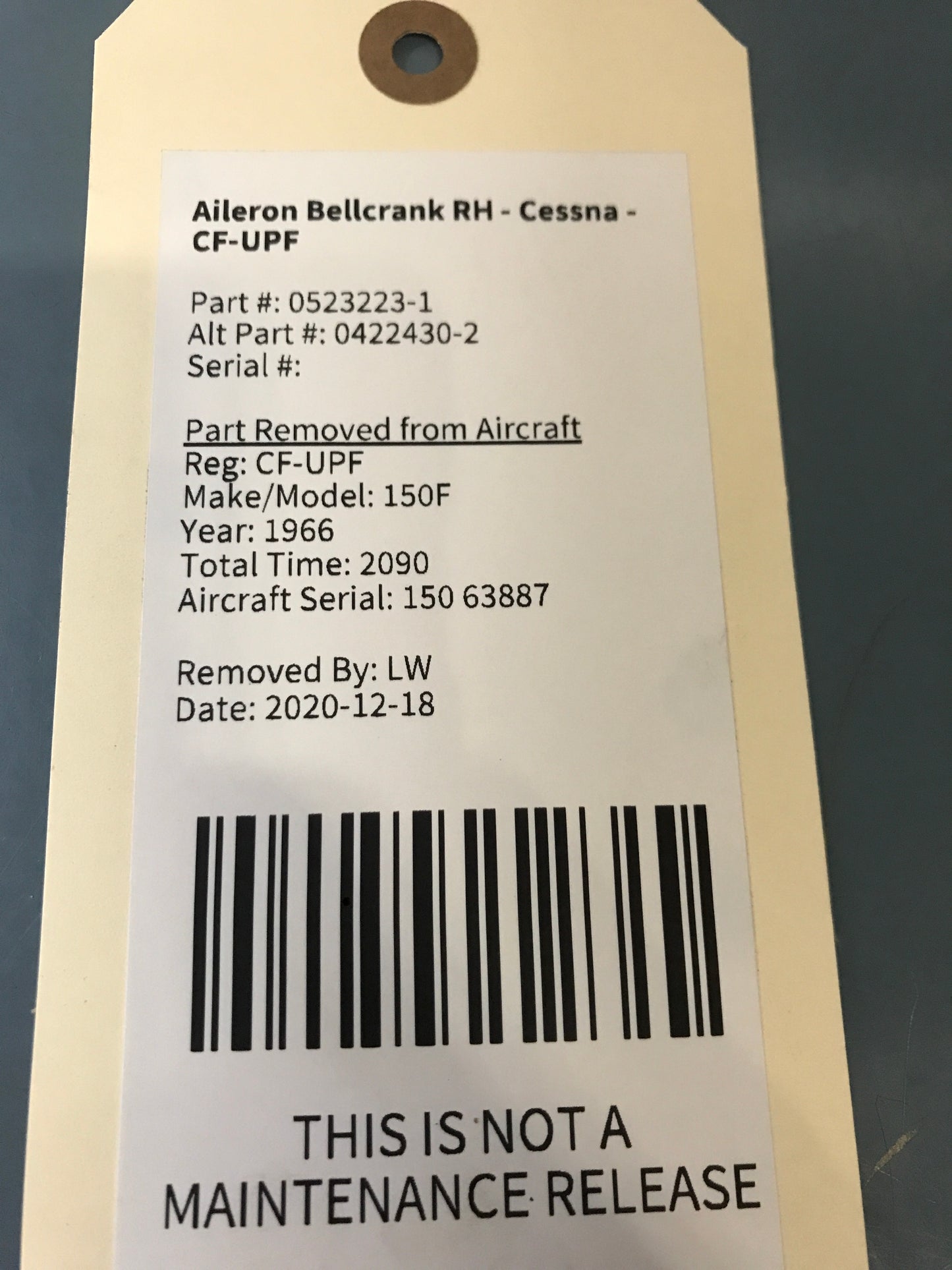 Aileron Bellcrank RH - Cessna - CF-UPF