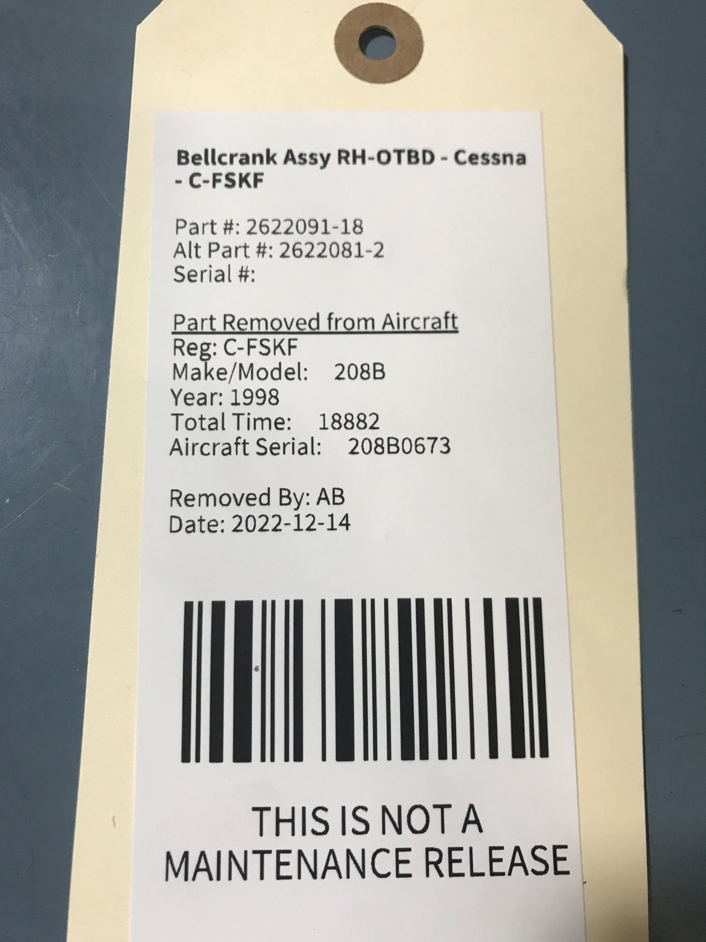 Bellcrank Assy RH-OTBD - Cessna - C-FSKF