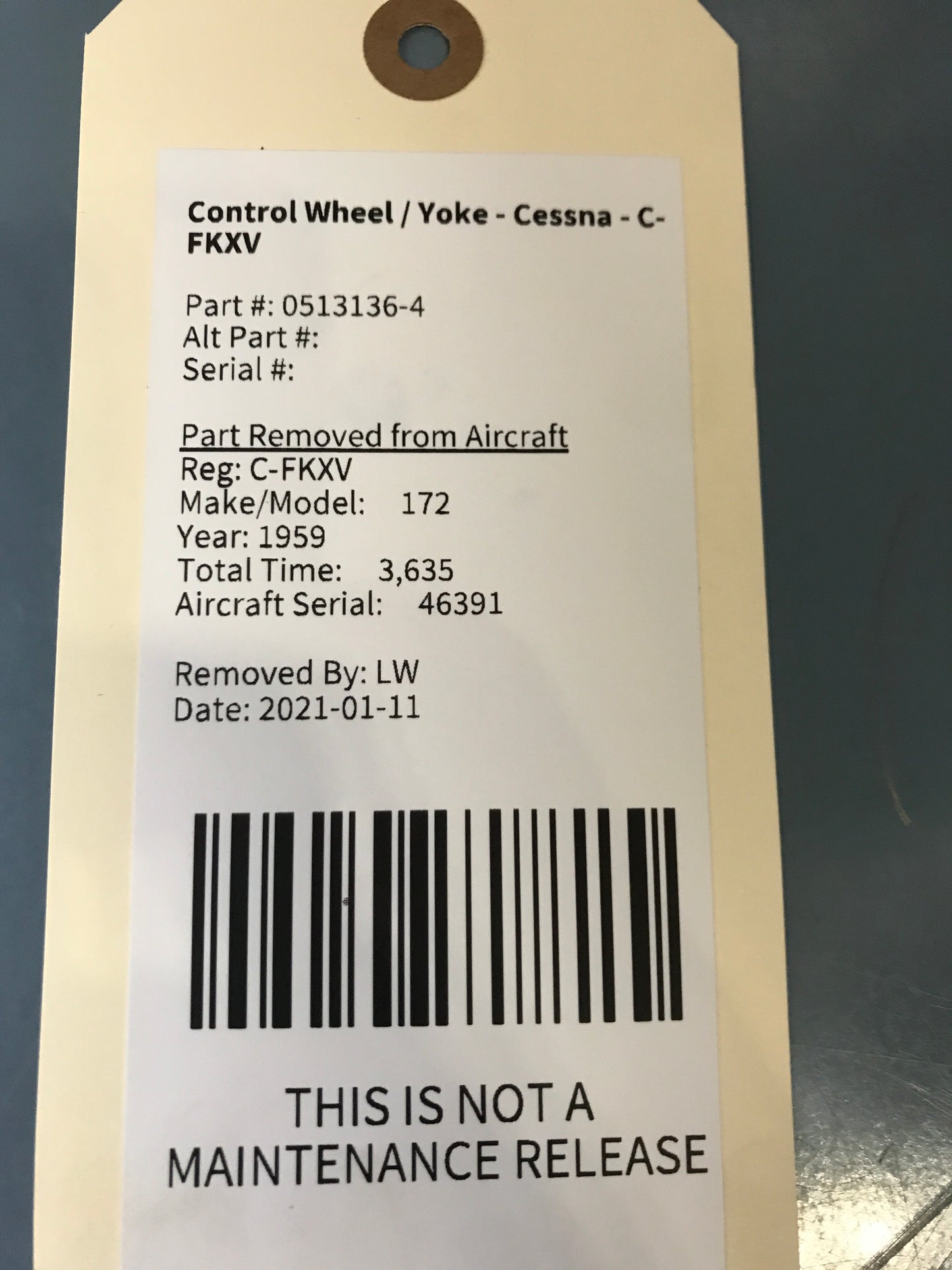 Control Wheel / Yoke - Cessna - C-FKXV