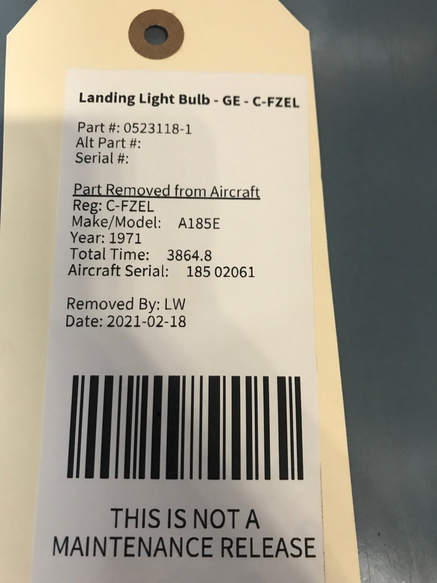 Landing Light Bulb - GE - C-FZEL