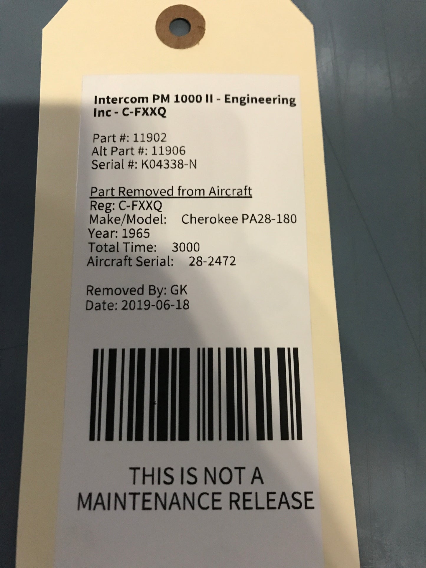 Intercom PM 1000 II - Engineering Inc - C-FXXQ