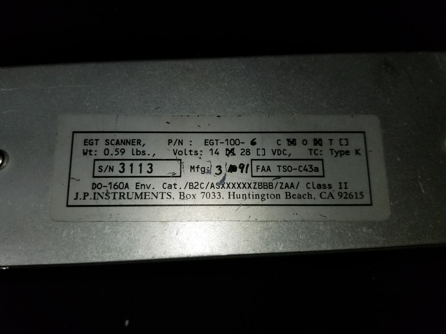 Engine Monitor - JPI - 6 Cylinder - C-FINV