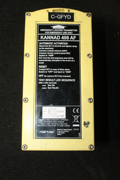 ELT 406 - Kannad - Martec - C-GFYD