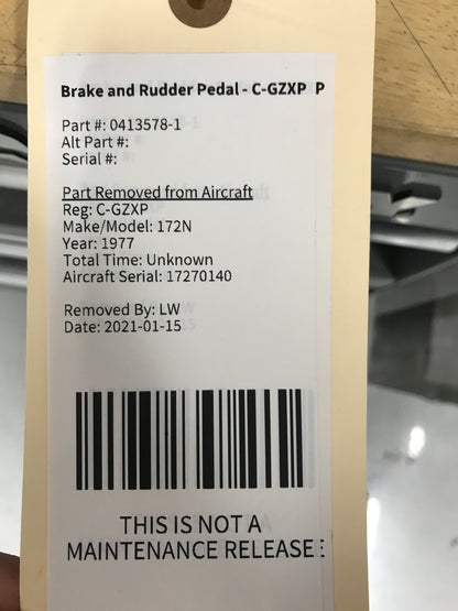 Brake and Rudder Pedal - C-GZXP