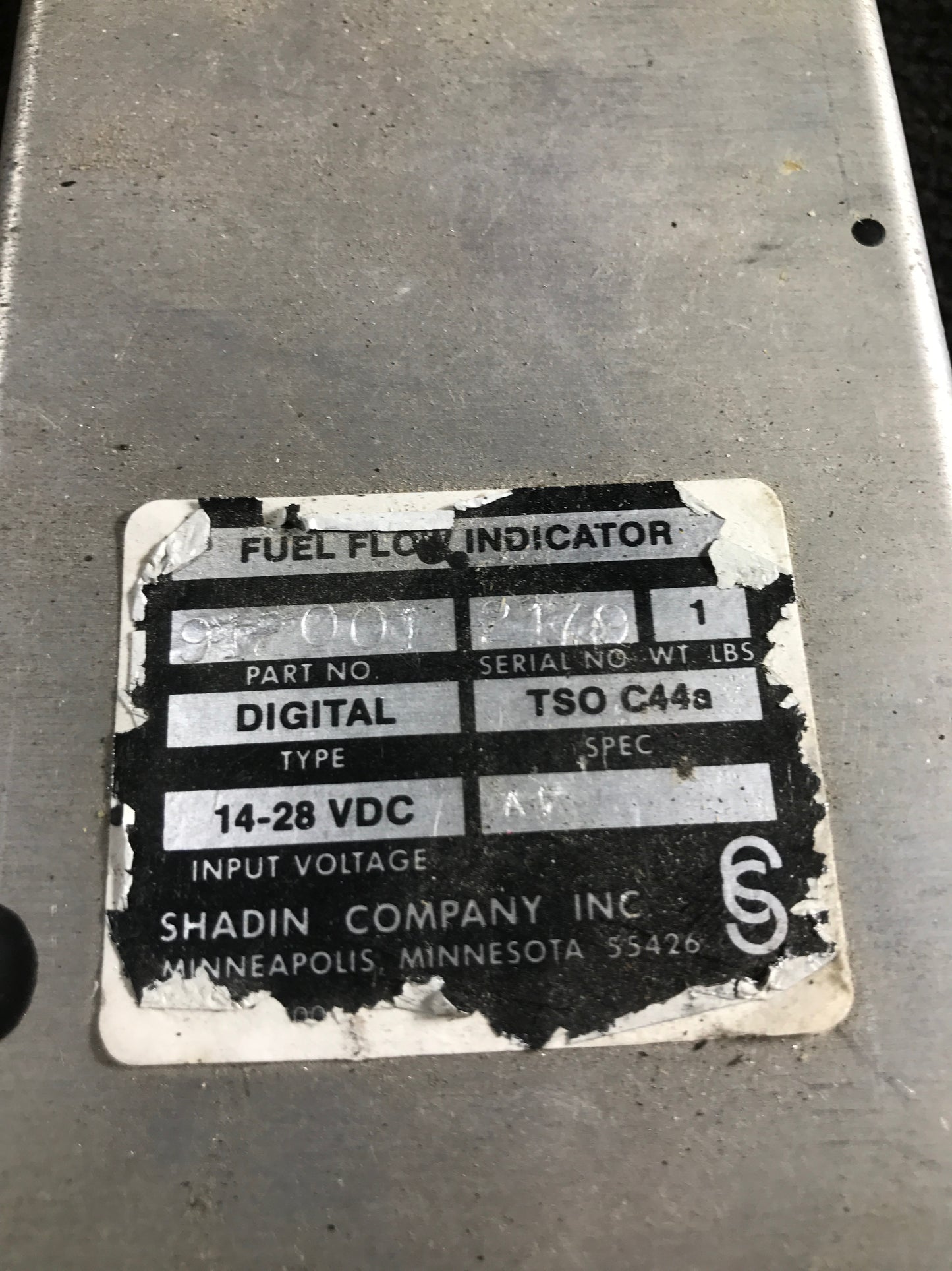 Fuel Flow Indicator - Shadin - C-GRMK