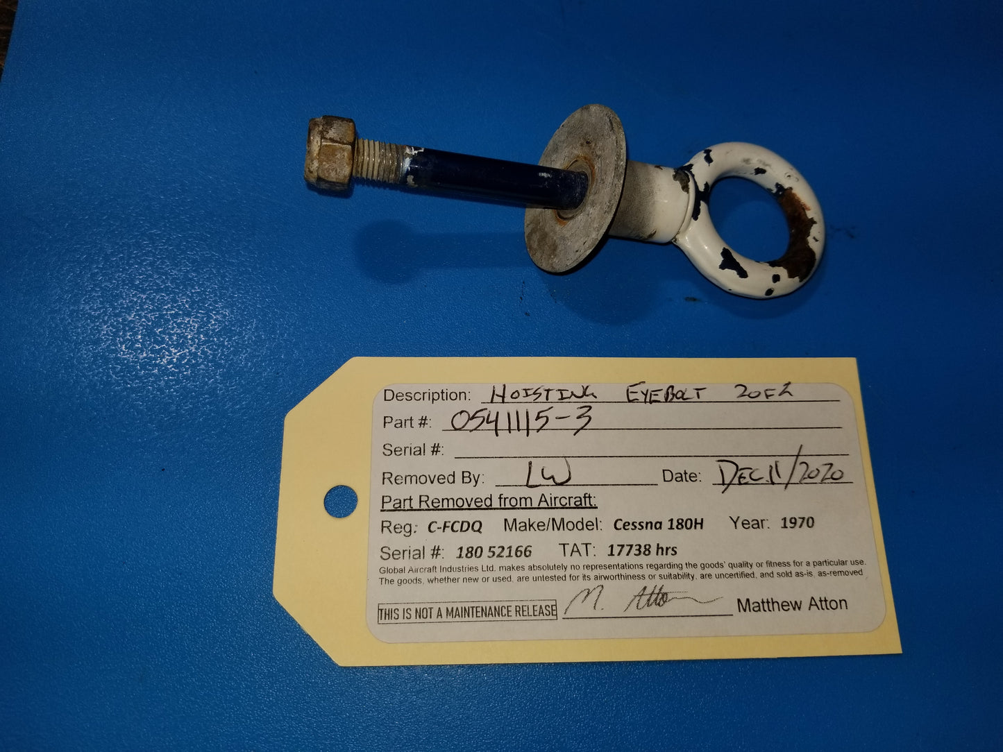 Hoisting Eyebolt - 2 of 2 - C-FCDQ (#0541115-3)