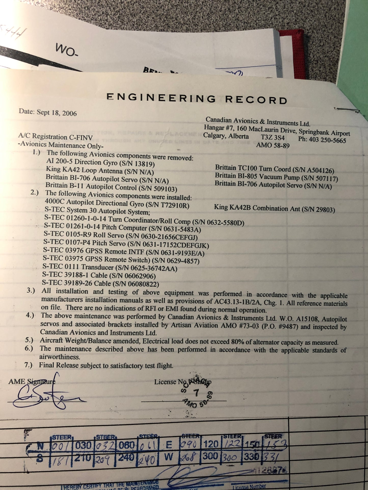 Autopilot - Stec - Complete with computer, Turn Coordinator - C-FINV (#npn)