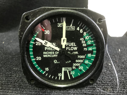 Manifold Pressure Gauge and Fuel Flow Indicator - Garwin - C-GRMK