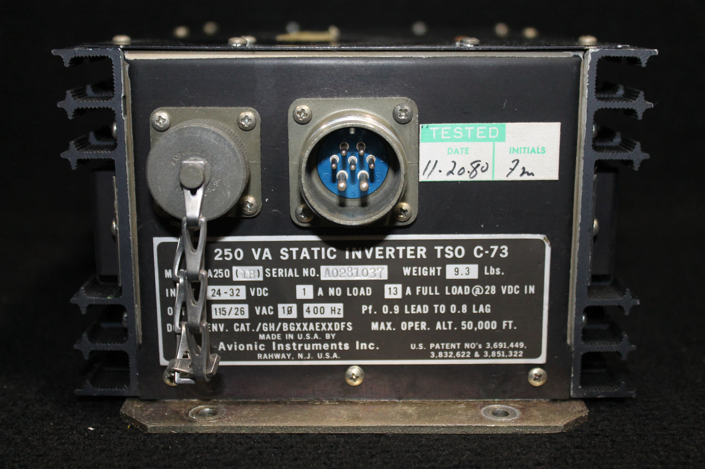 Static Inverter 250 VA - Avionic Instruments Inc - I-CODE