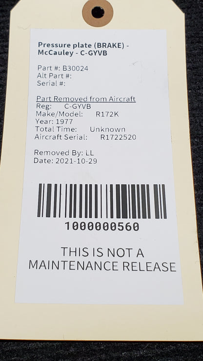 Pressure plate (BRAKE) - McCauley - C-GYVB