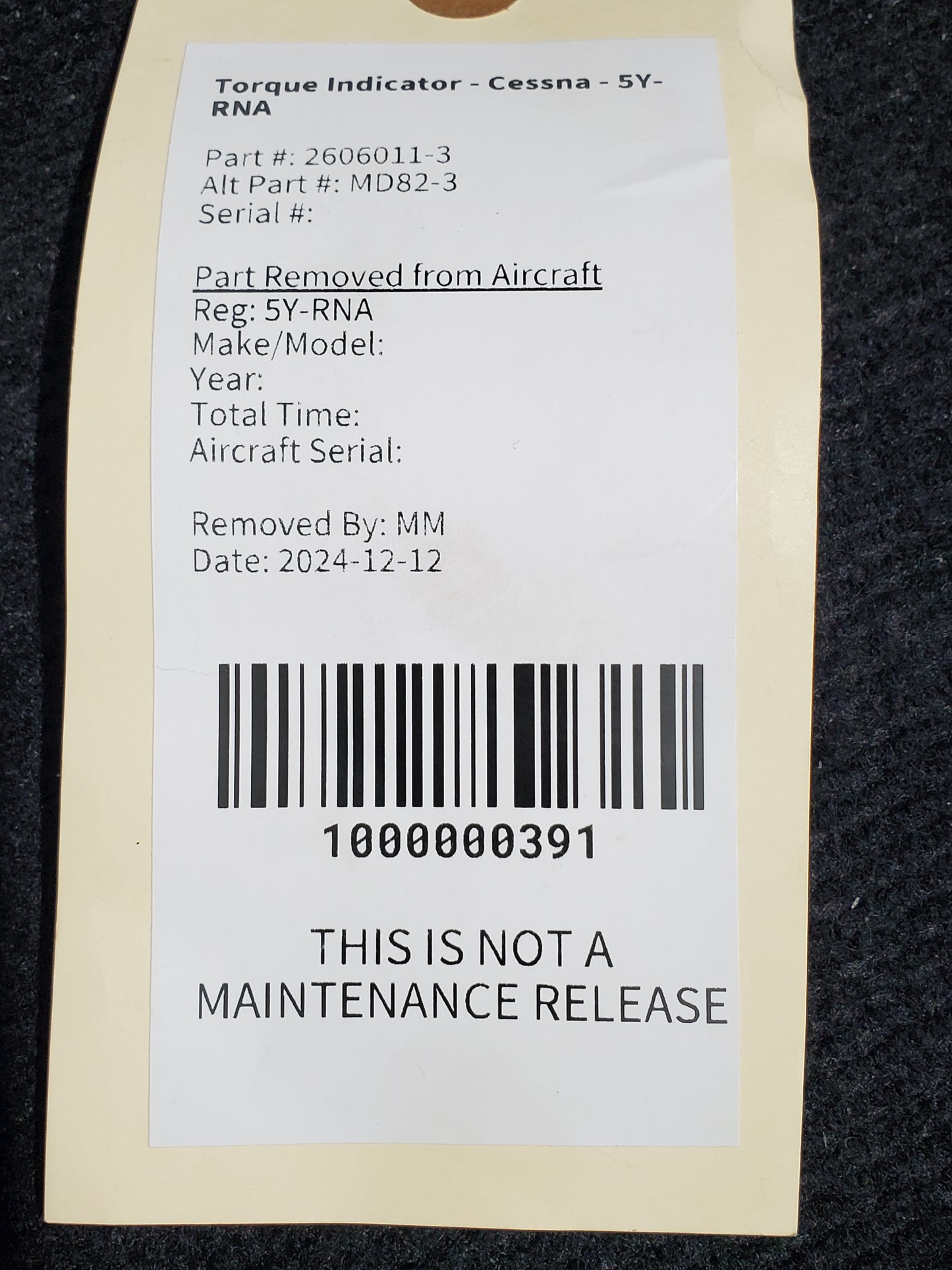 Torque Indicator - Cessna - 5Y-RNA