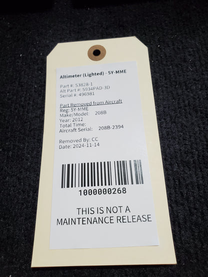 Altimeter (Lighted) - Cessna - 5Y-MME