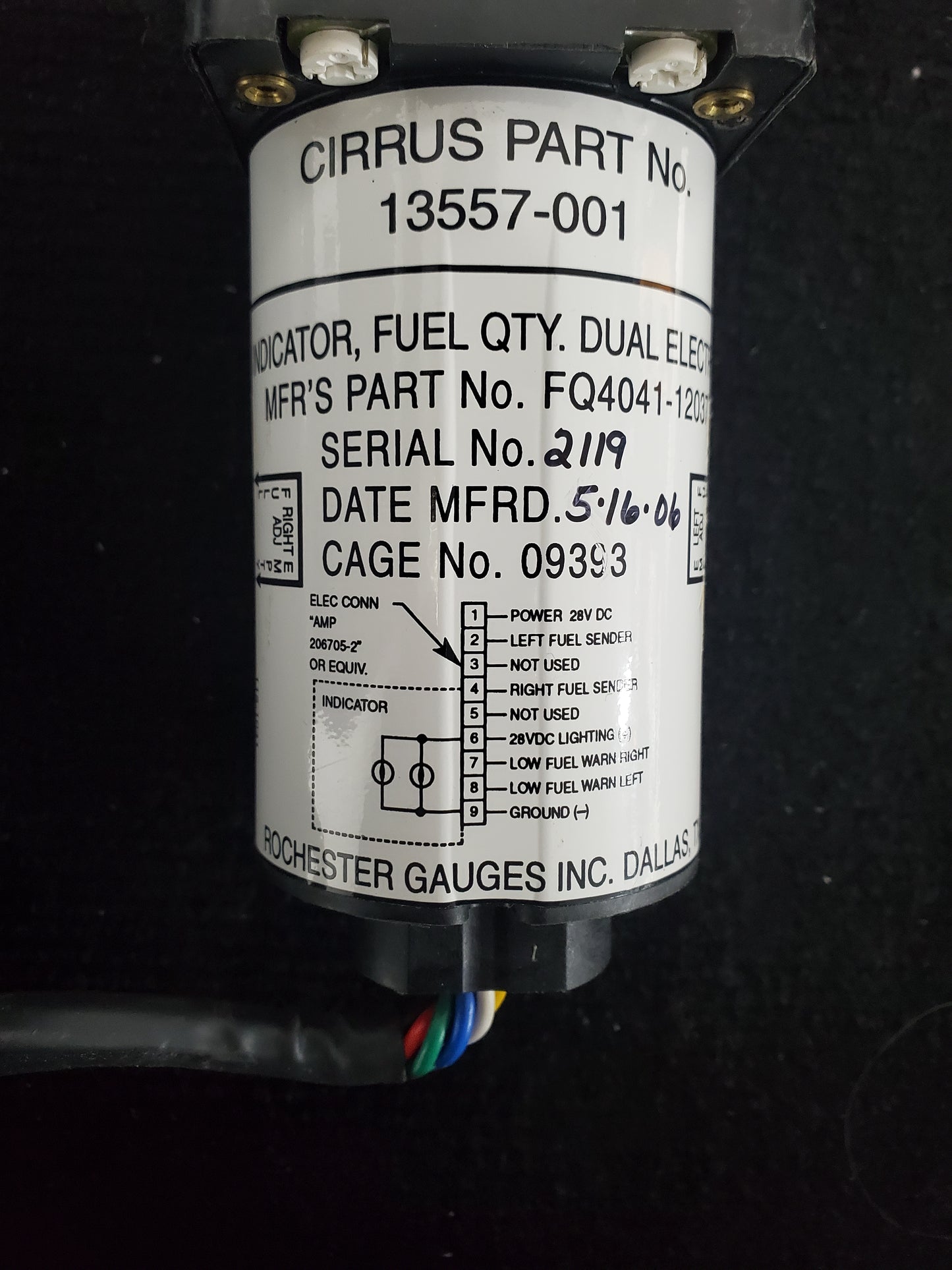 Fuel Quantity Indicator - Rochester Gauges - C-GDJL