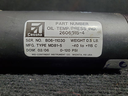 Oil Temp/Pressure Indicator - Mid-Continent - 5H-TAZ