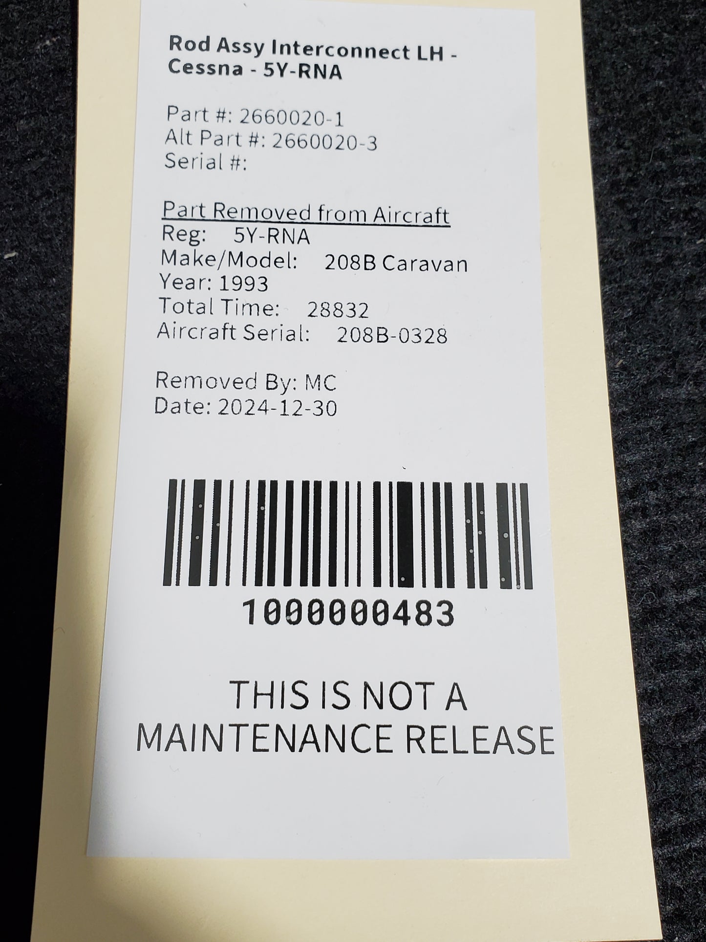 Rod Assy Interconnect LH - Cessna - 5Y-RNA