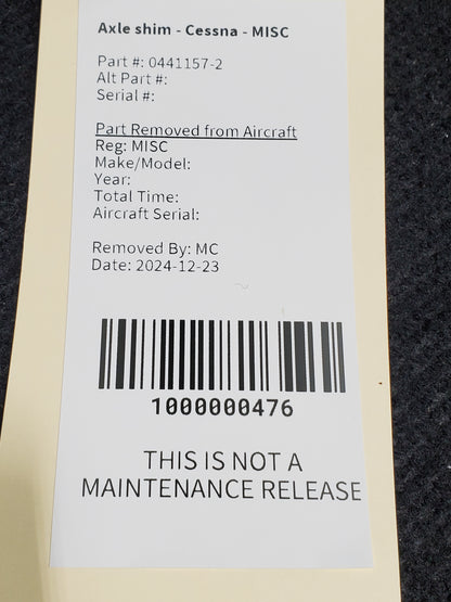 Axle shim - Cessna - MISC