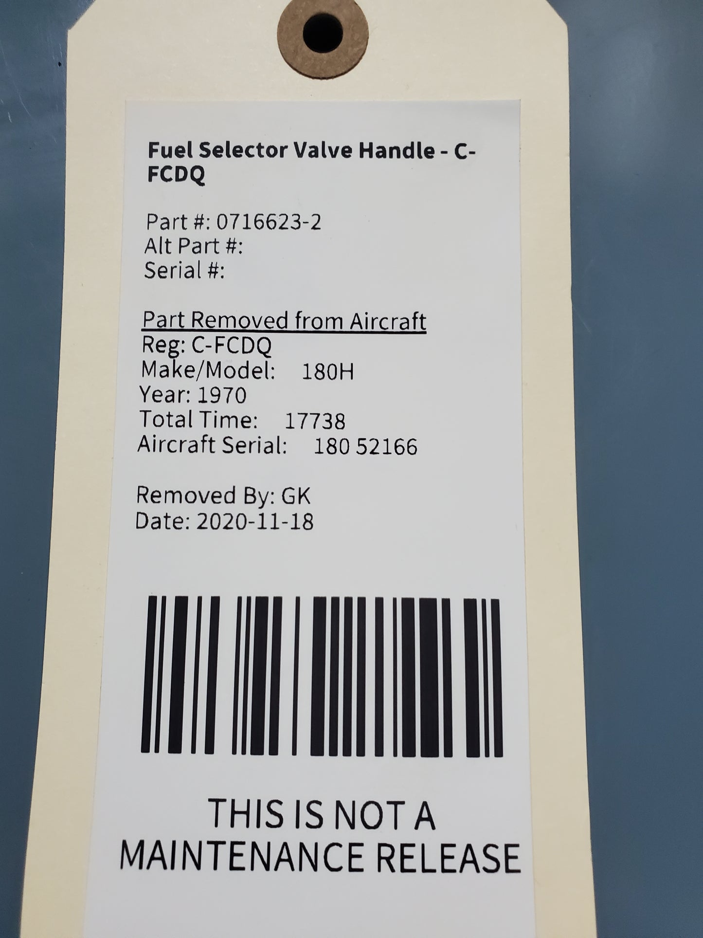 Fuel Selector Valve Handle - C-FCDQ