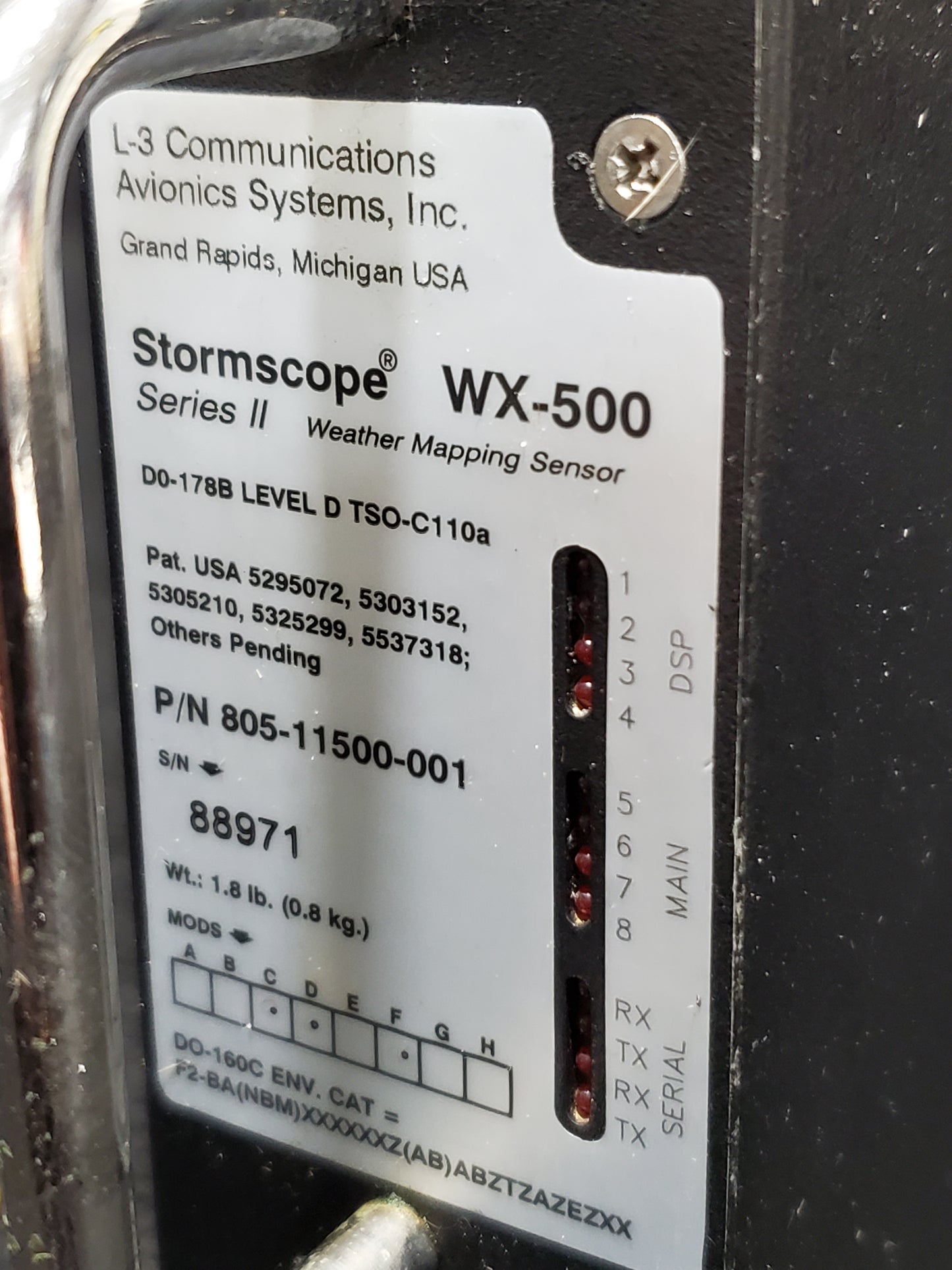 Stormscope WX 500 - L-3 Communications Avionics - 5H-TAZ