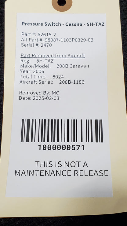 Pressure Switch - Cessna - 5H-TAZ