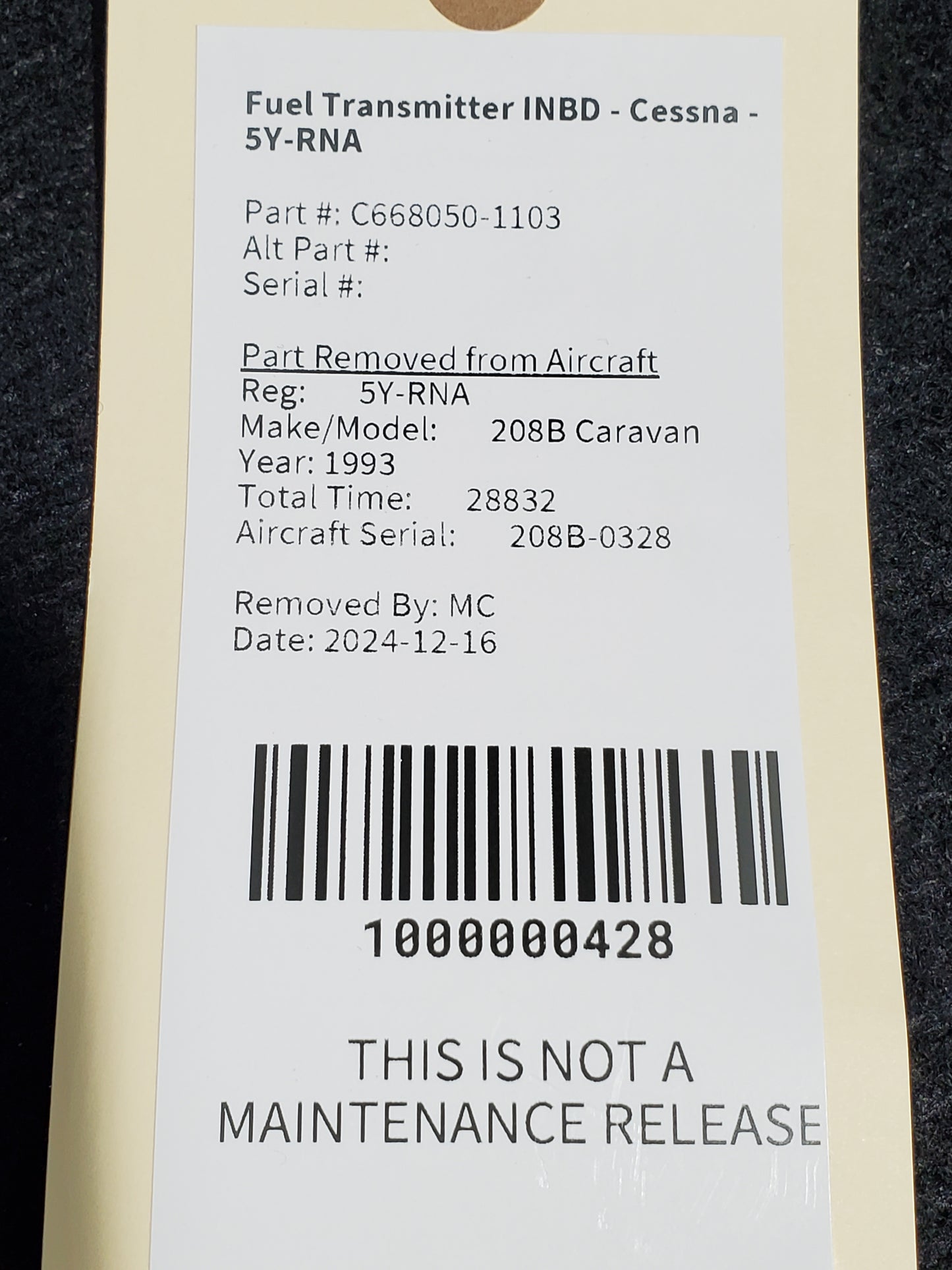 Fuel Transmitter INBD - Cessna - 5Y-RNA