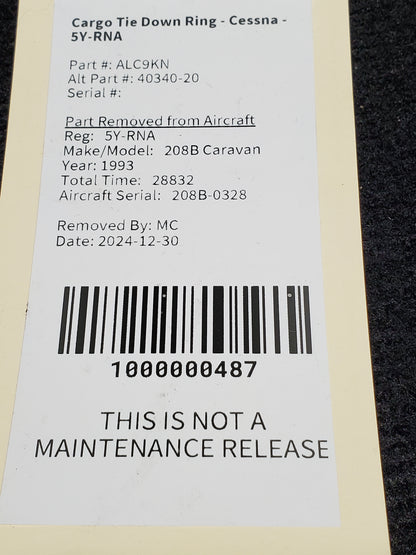 Cargo Tie Down Ring - Cessna - 5Y-RNA