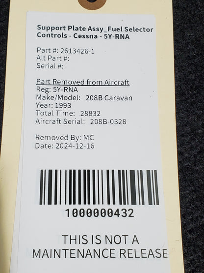 Support Plate Assy_Fuel Selector Controls - Cessna - 5Y-RNA