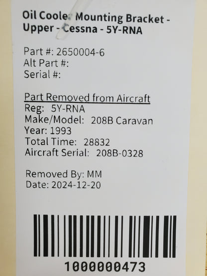 Oil Cooler Mounting Bracket - Upper - Cessna - 5Y-RNA