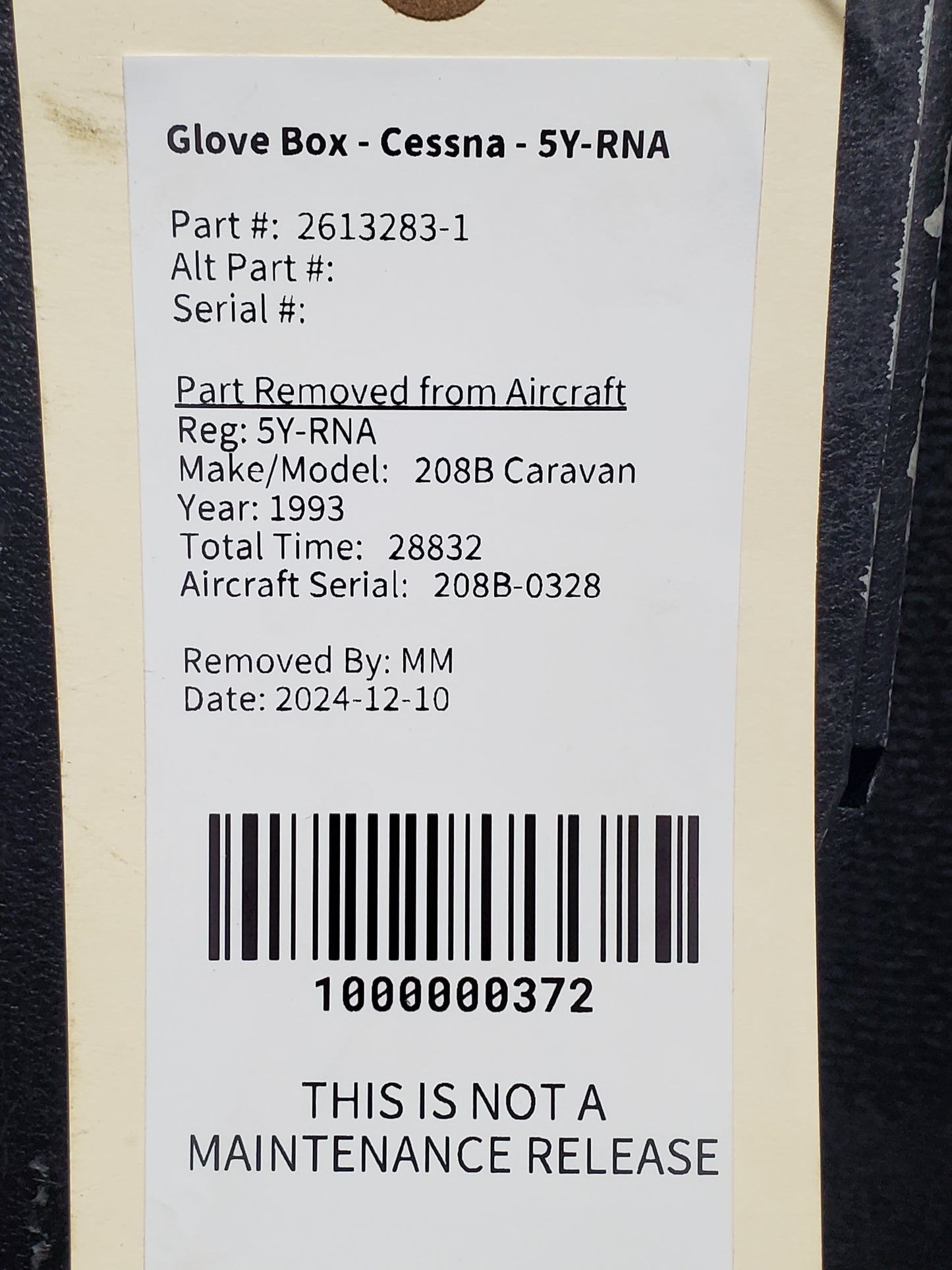 Glove Box - Cessna - 5Y-RNA